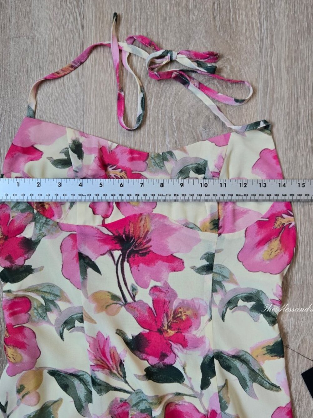 Lulus Harleigh Light Yellow Floral Halter Midi Dress Small Chiffon New With Tags - Picture 6 of 17
